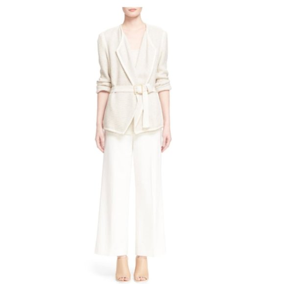 VINCE WOVEN COTTON BEIGE BLAZER MEDIUM - Picture 3 of 8